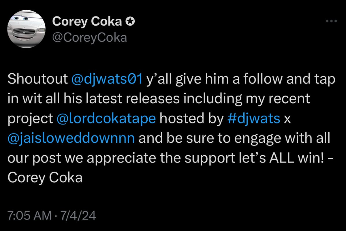 Follow @coreycoka on X